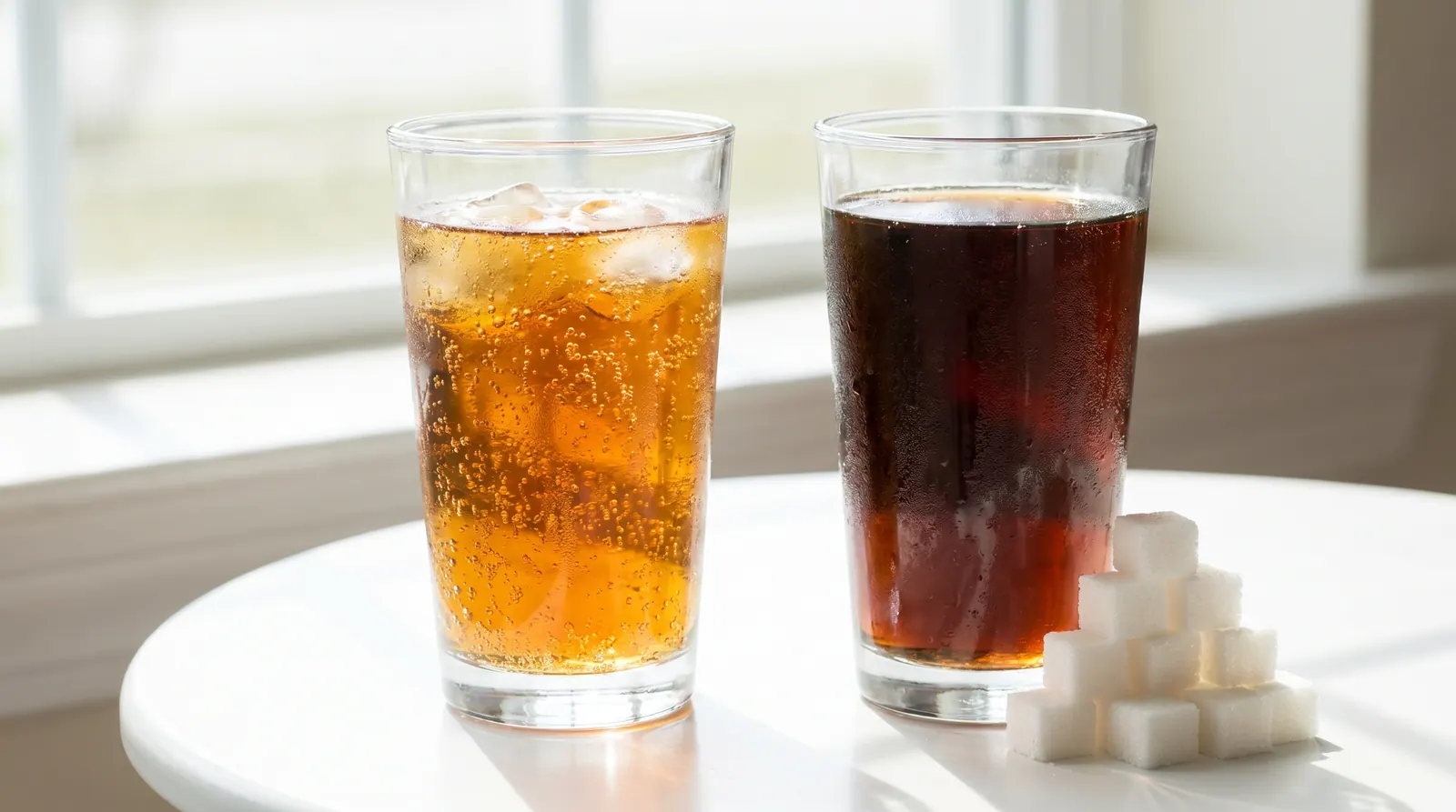 Comparison between diet soda and sugar-sweetened soda