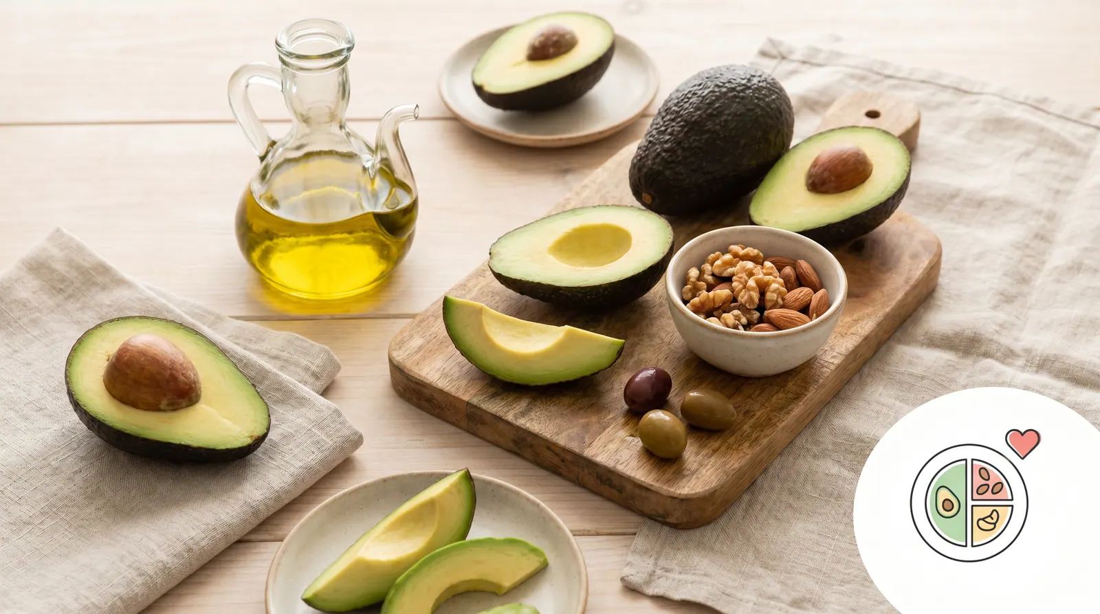 Olive oil, nuts, avocado, and fatty fish as sources of moderate healthy fats