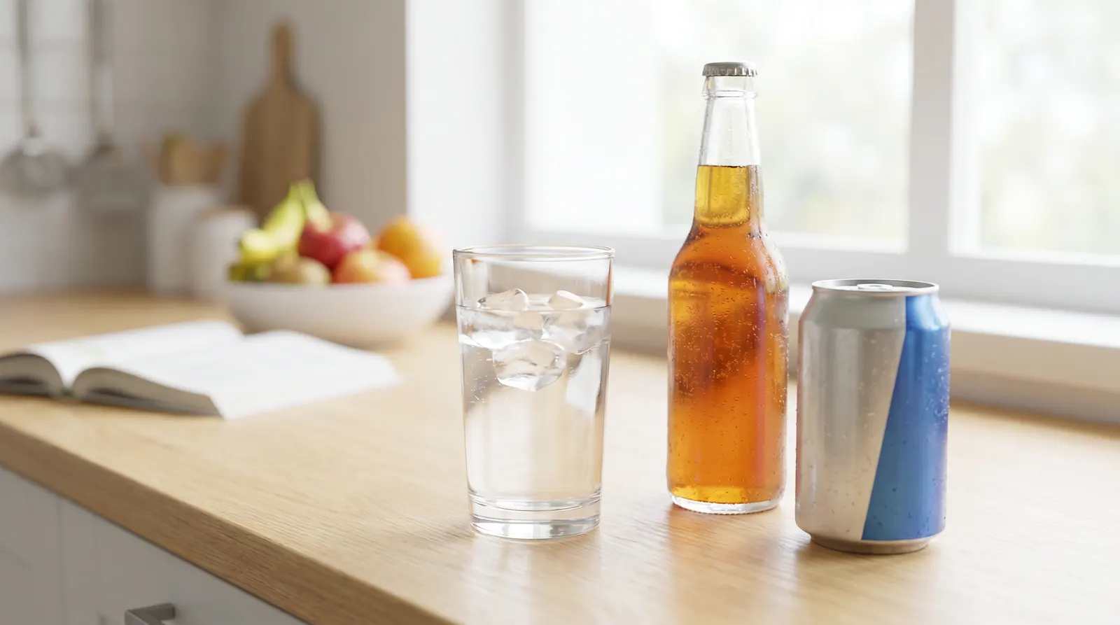 Comparison of a glass of water, a glass of milk, and a sugary carbonated drink for teenagers