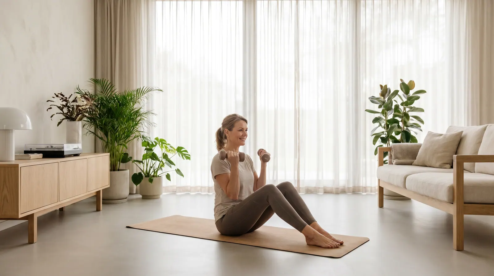 Light weight resistance exercises at home to preserve muscle mass