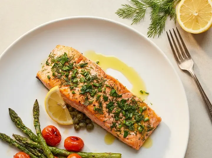 Herb-grilled salmon