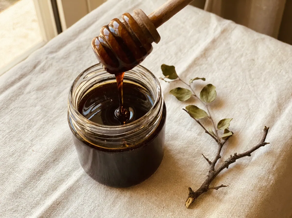 عسل الضهيان من سدر الموسم الأوّل المهوغانيّ الداكن جدّاً