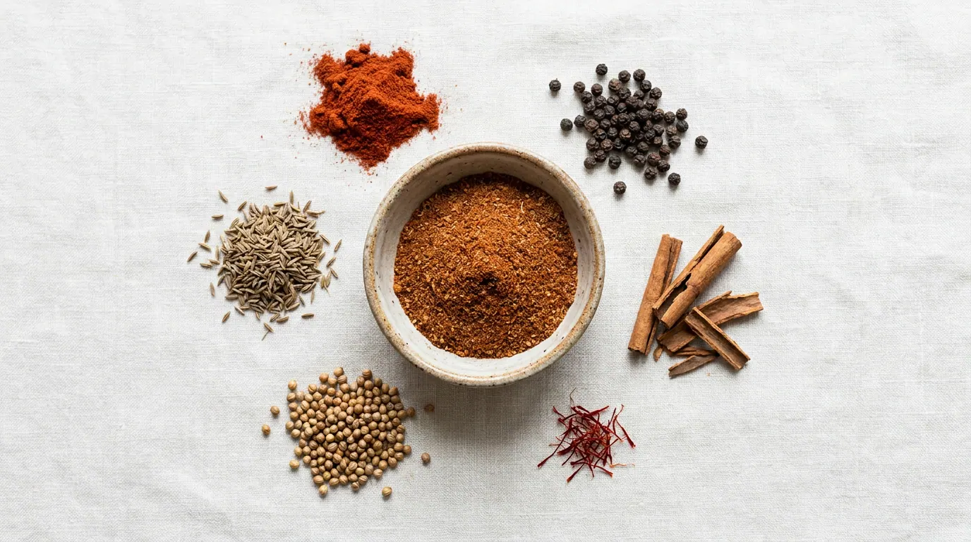 Gulf BBQ Rub with charcoal and spices