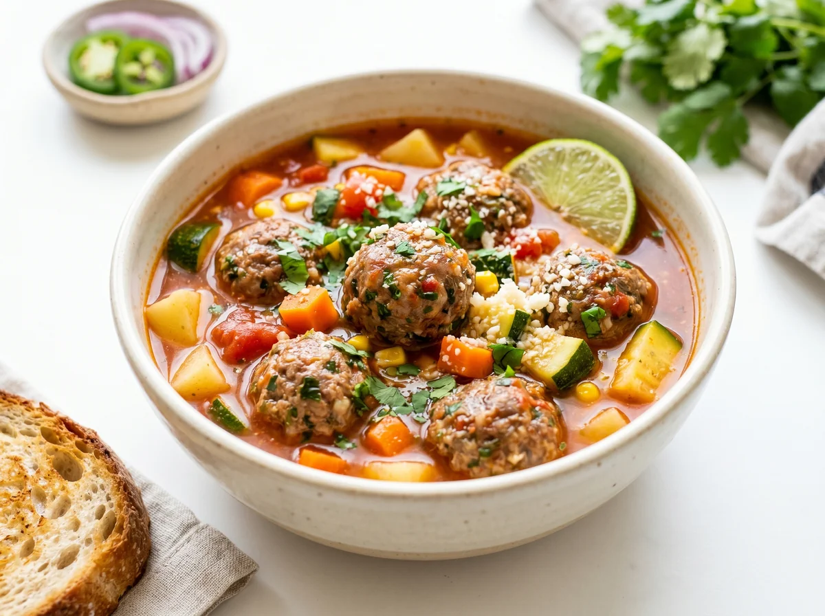 شوربة كرات اللحم المكسيكيّة (ألبونديغاس)