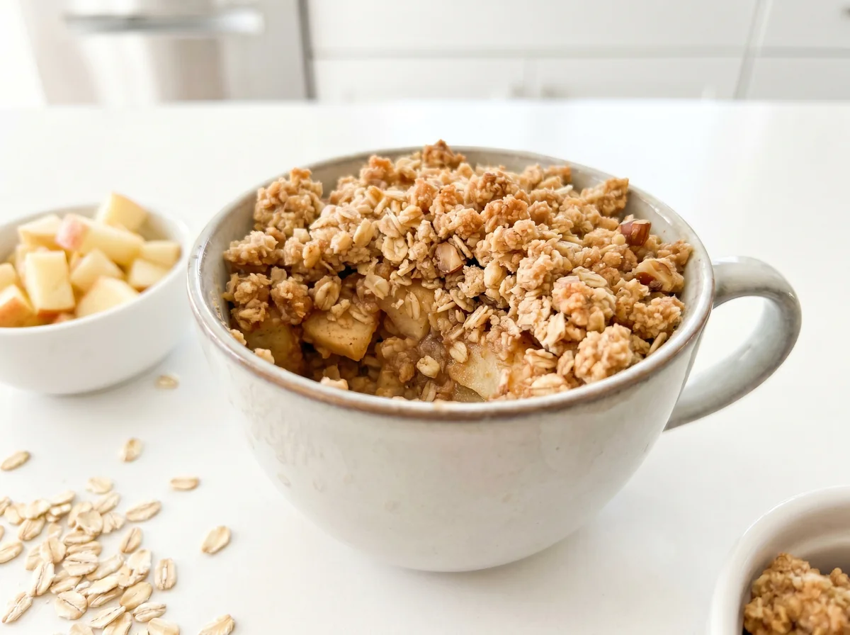 Single-Serve Apple and Oat Crumble in a Mug