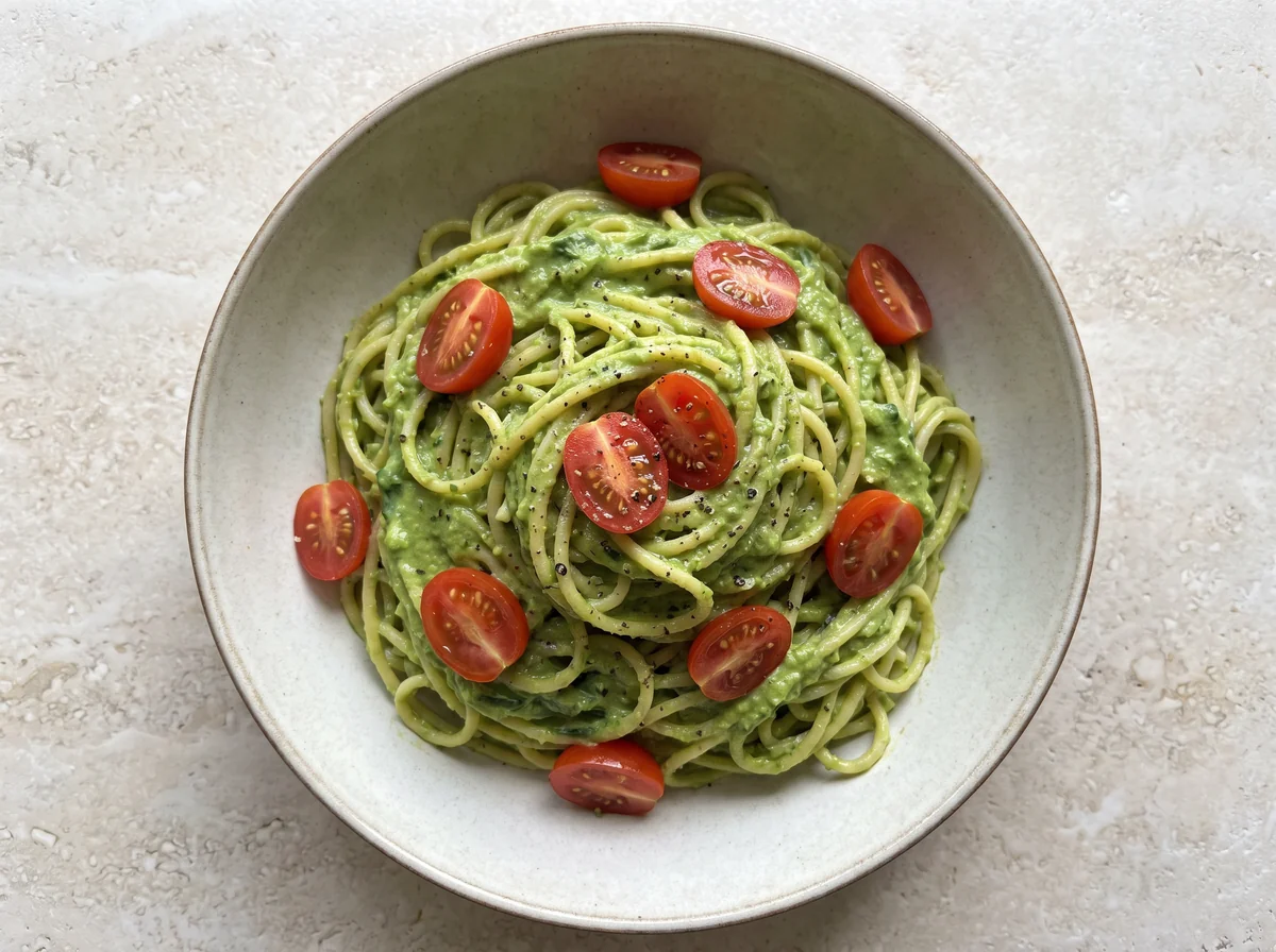 Pasta with Avocado Basil Sauce