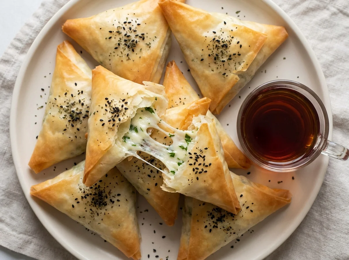 سمبوسة الجبن والبقدونس المخبوزة