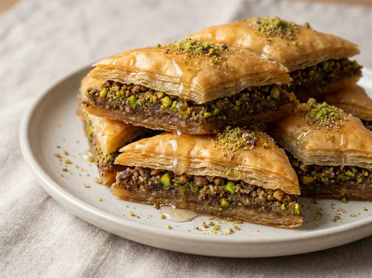 Pistachio and Walnut Baklava (Baklawa)
