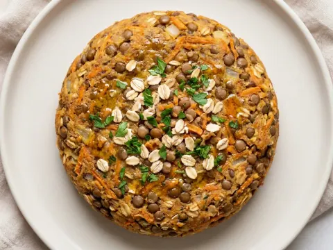 برجر العدس والخضار النباتيّ بالفرن