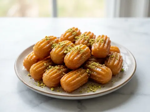بلح الشام (عجينة مقليّة بالقطر)