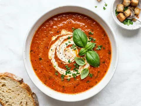 شوربة الطماطم الكلاسيكيّة الكريميّة