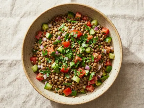 Cold Lentil Salad with Vegetables