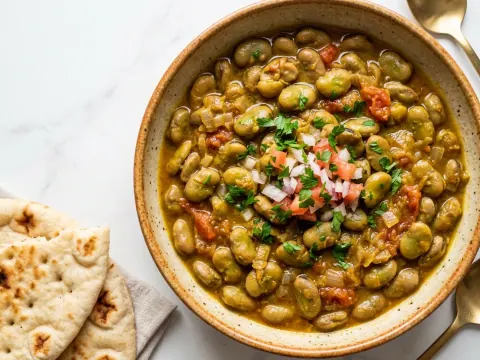 فول أخضر بالسمن البلديّ