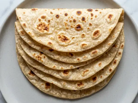 خبز التورتيلا على المقلاة