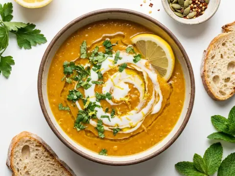 شوربة العدس الأحمر بالليمون الشاميّة