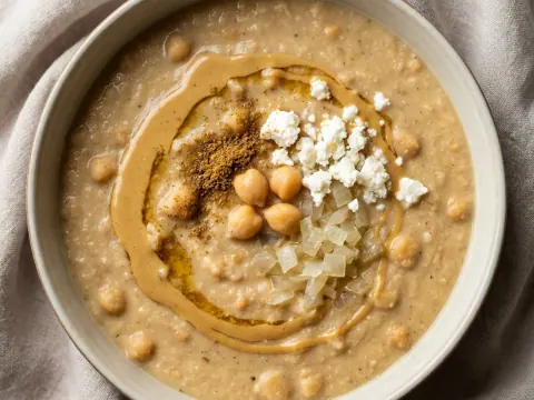 شوربة الحمّص بالطحينة الشامية
