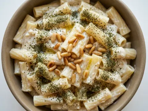 المعكرونة باللبن والثوم الشاميّة