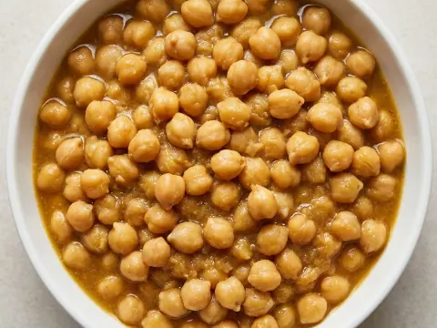 الحمّص المسلوق من الجافّ بقدر الضغط