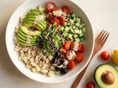 سلطة كينوا بالأفوكادو