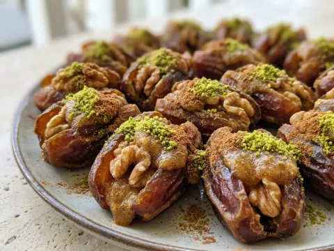 حلوى التمر المحشوّ بالجوز (رنگينك)