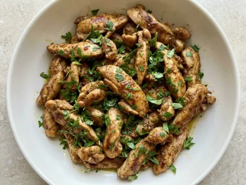 سلطة شاورما الدجاج