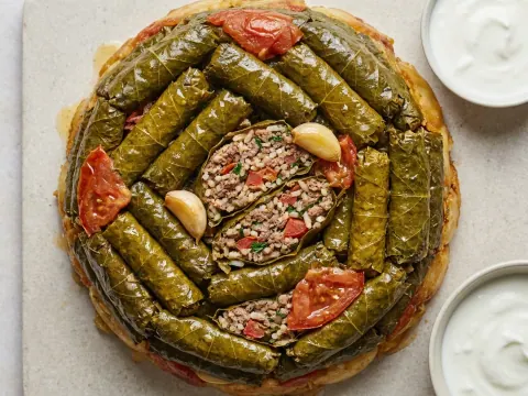 محشي ورق عنب باللحم
