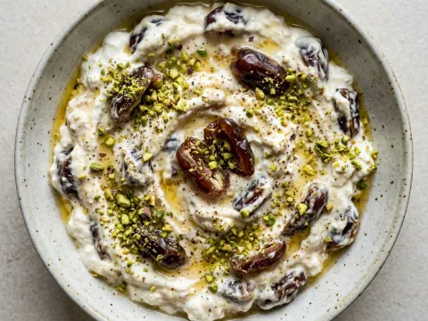 جبنة بالقشطة والتمر