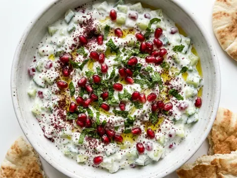زبادي بالخيار والرمان
