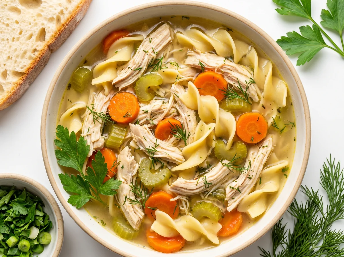 شوربة الدجاج بالنودلز