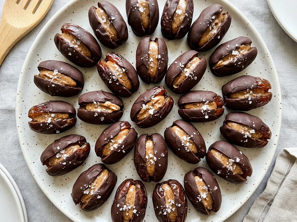 Dark Chocolate Almond Butter Stuffed Dates