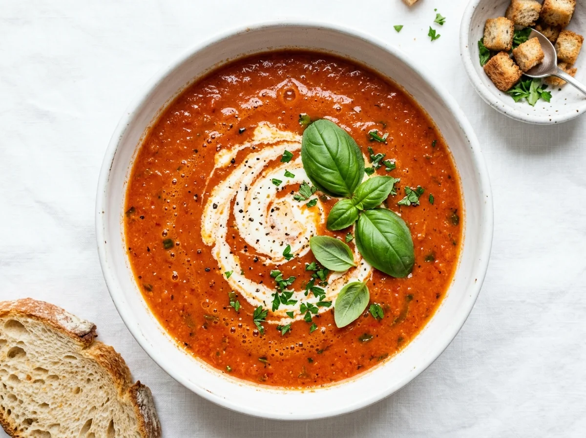 شوربة الطماطم الكلاسيكيّة الكريميّة