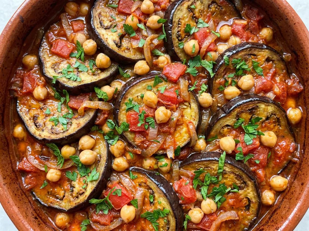 مسقّعة الباذنجان بالحمّص