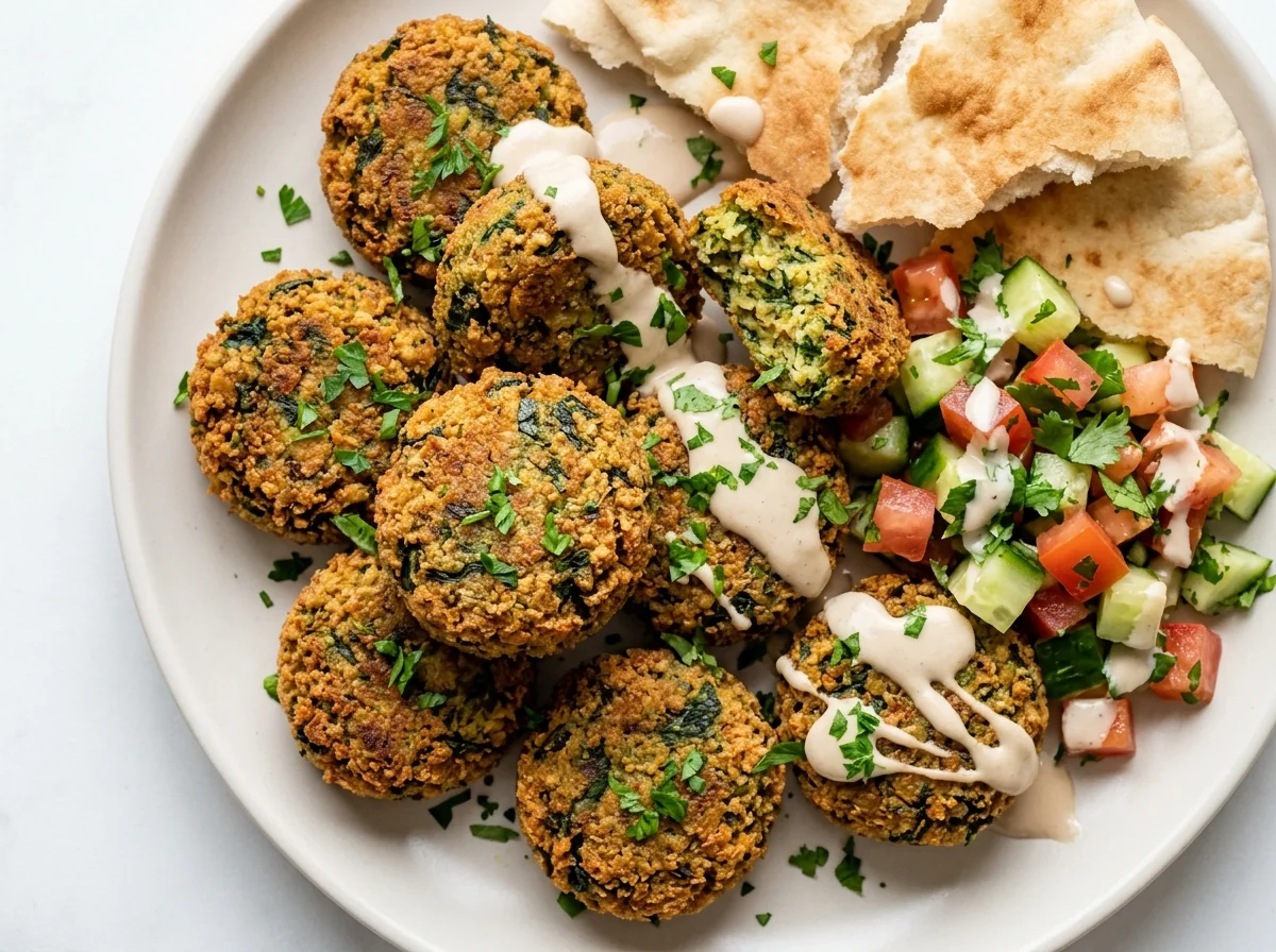 فلافل بالسبانخ والبطاطا