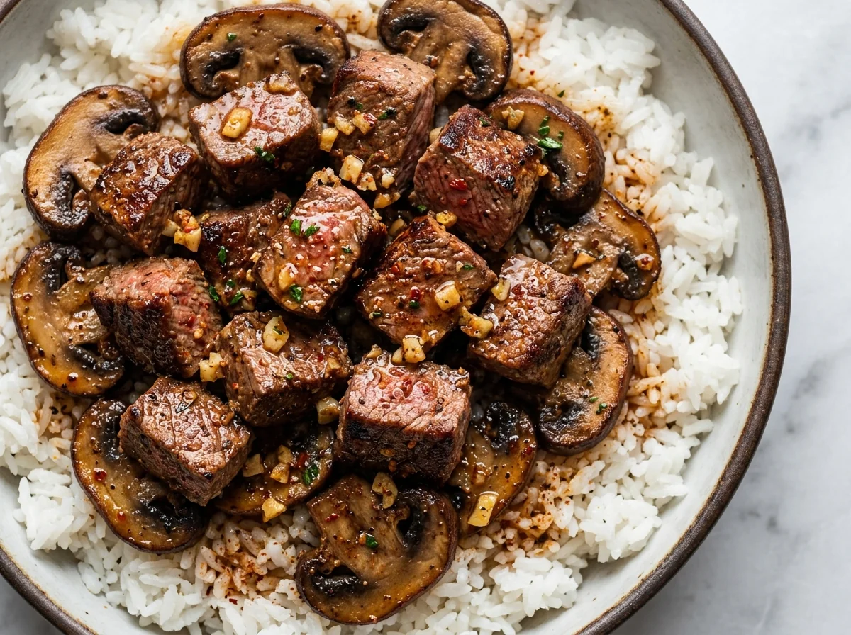 Garlic Butter Steak Rice Bowl