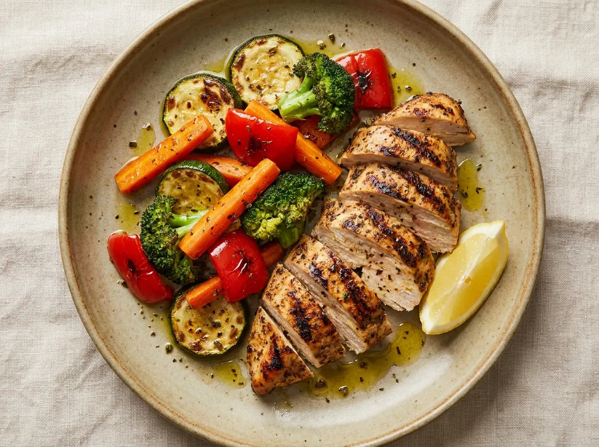 Grilled Chicken Breast with Roasted Vegetables