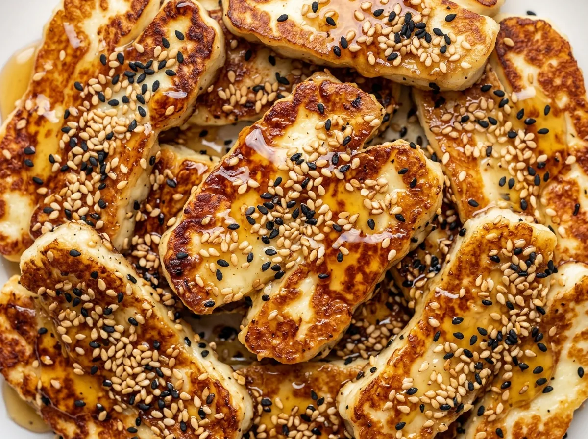 Pan-Seared Halloumi with Honey and Sesame