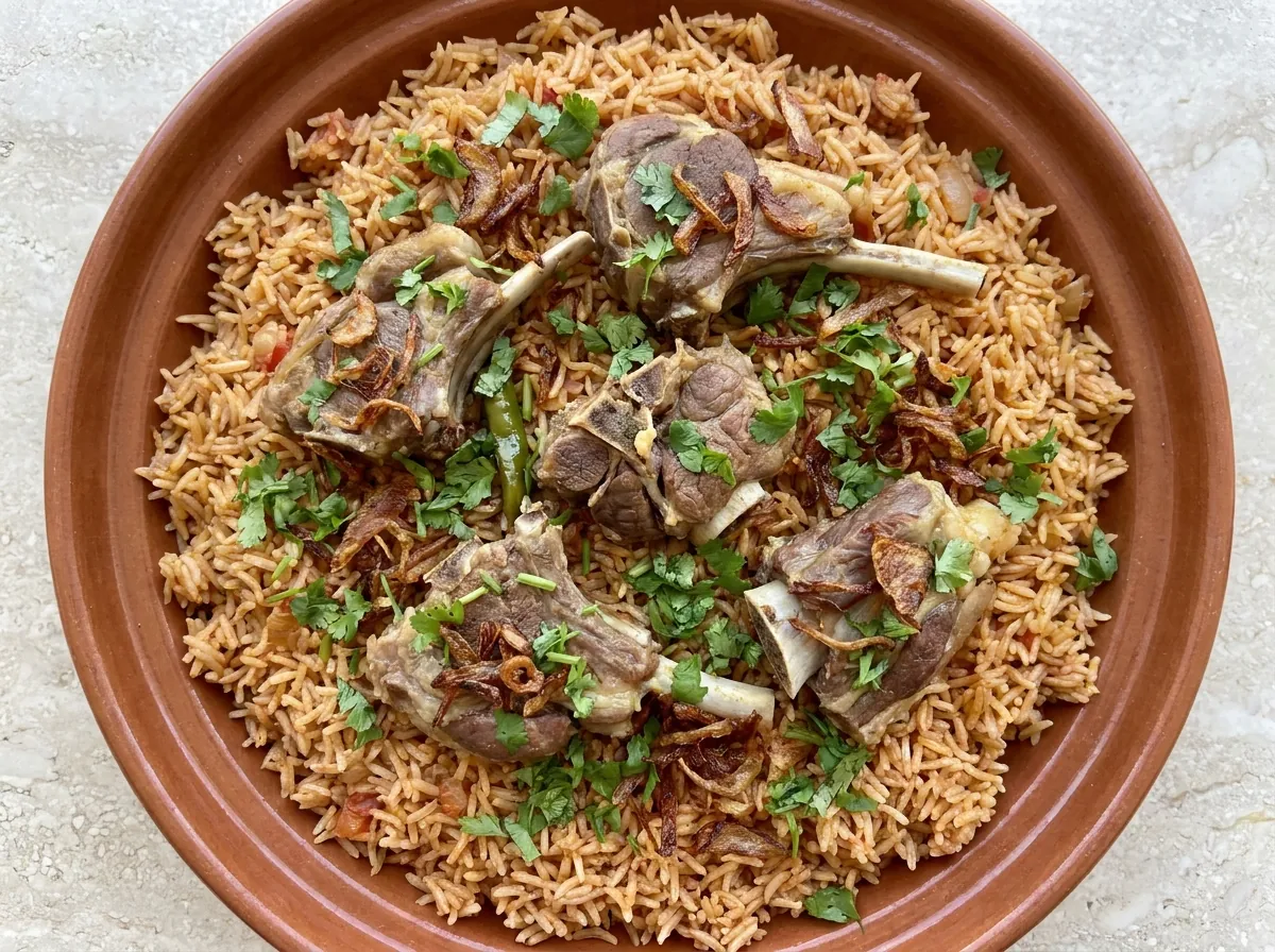Hasawi Red Rice with Lamb