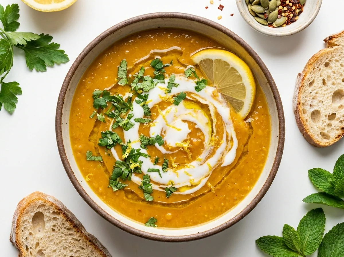 شوربة العدس الأحمر بالليمون الشاميّة