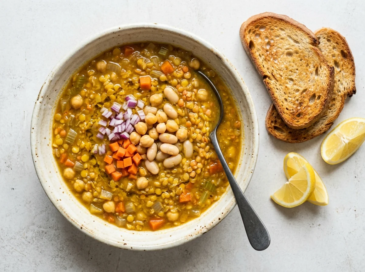 شوربة بقوليّات مشكلة