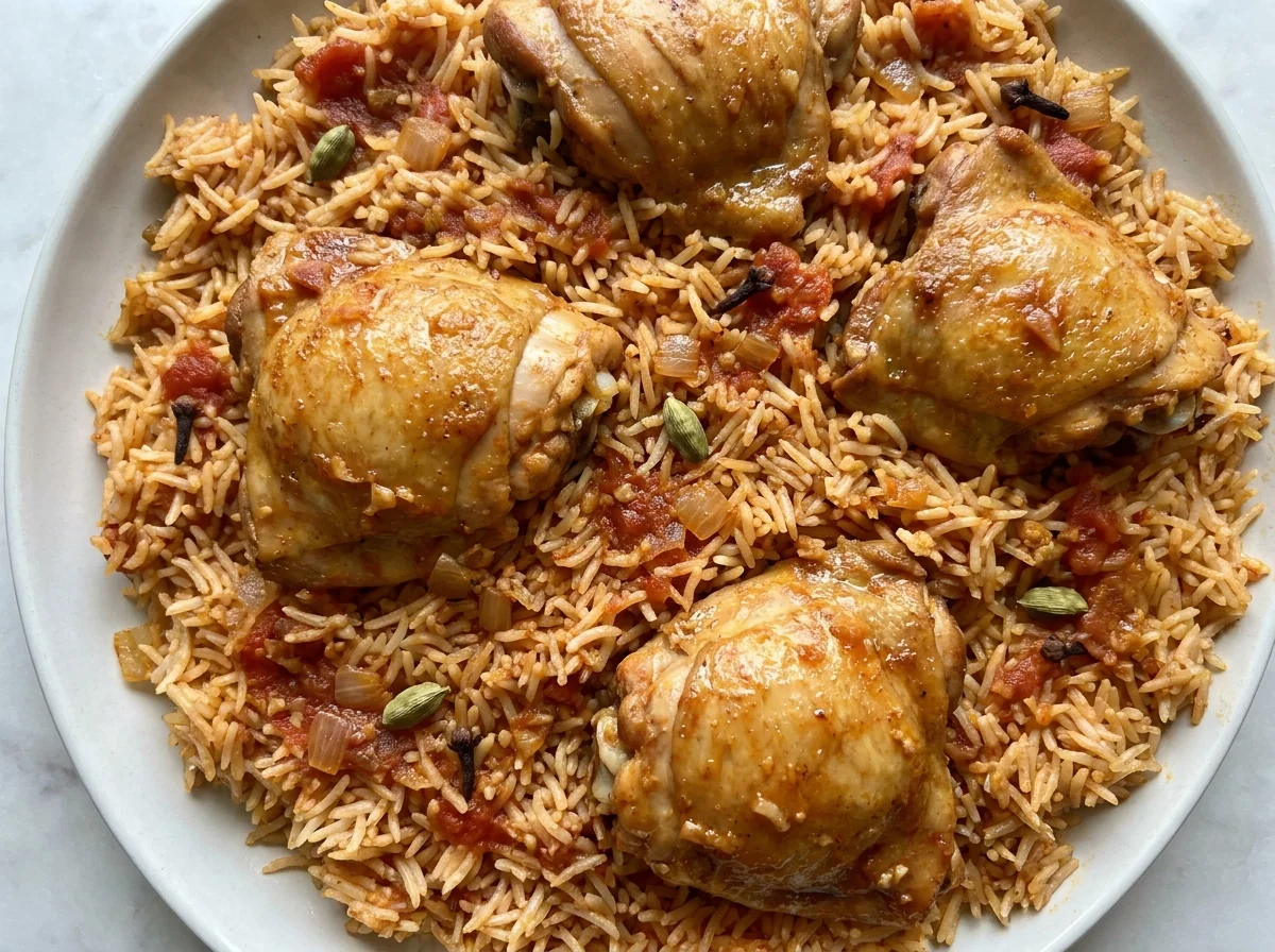 كبسة الدجاج بقدر الضغط