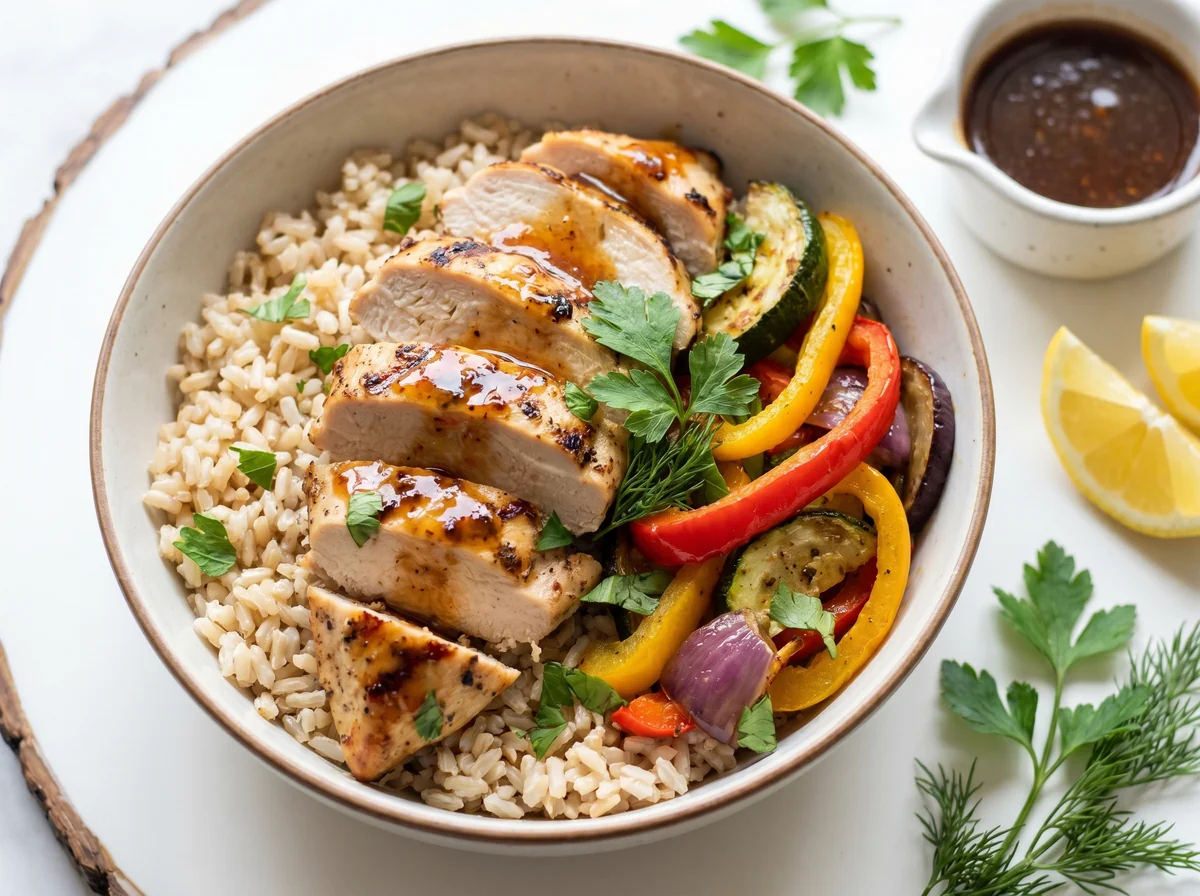 Chicken and White Rice Bowl with Light Vegetables — Low Sodium
