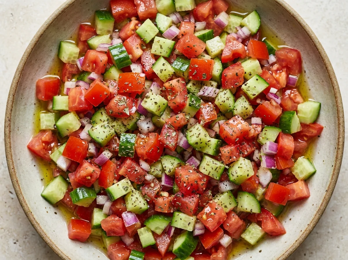 Shirazi Salad (Cucumber, Tomato, and Onion)