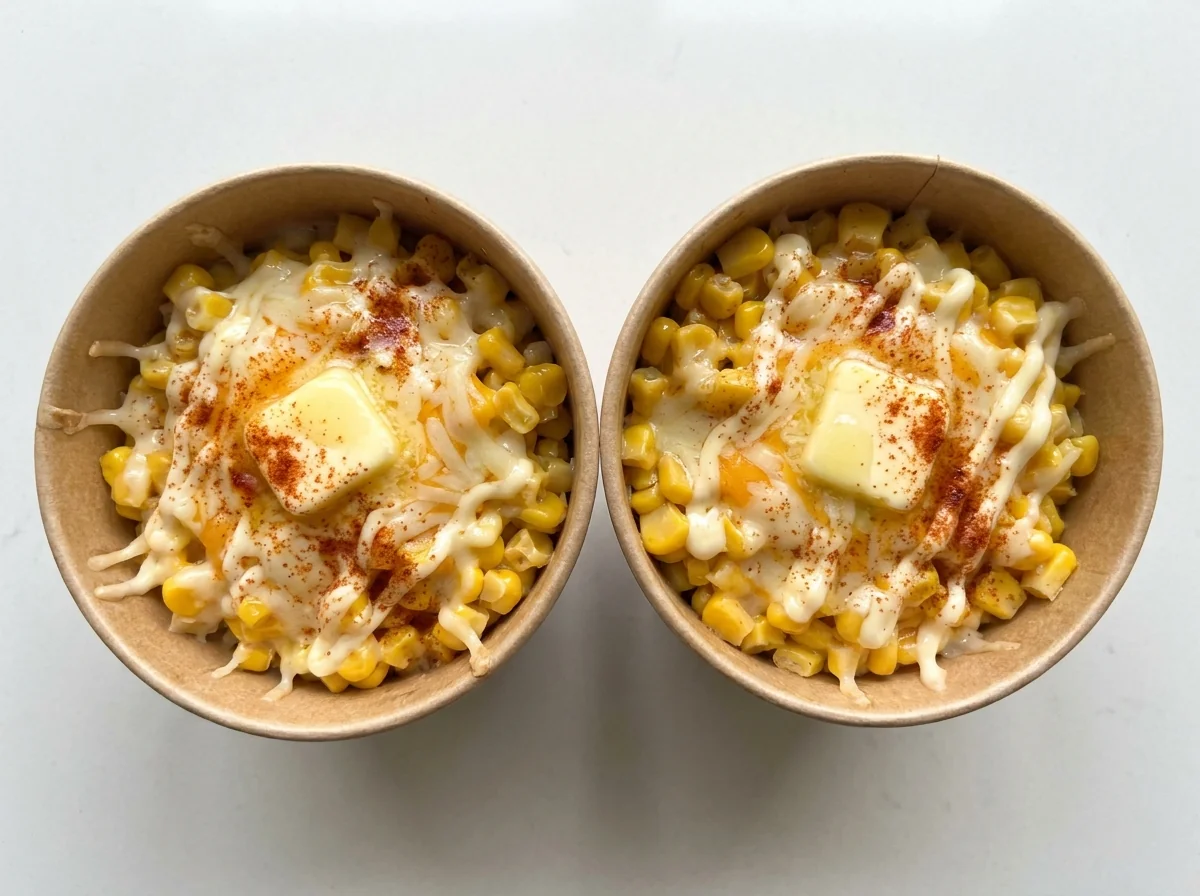 Warm Corn Cups with Cheese and Butter